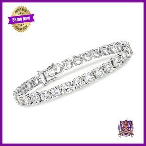 Sterling Silver CZ Tennis Bracelet 23ct 7in Double Latch Safety